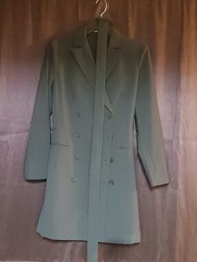 MM Lafleur  Double-Breasted Midi Dress with Tie Belt